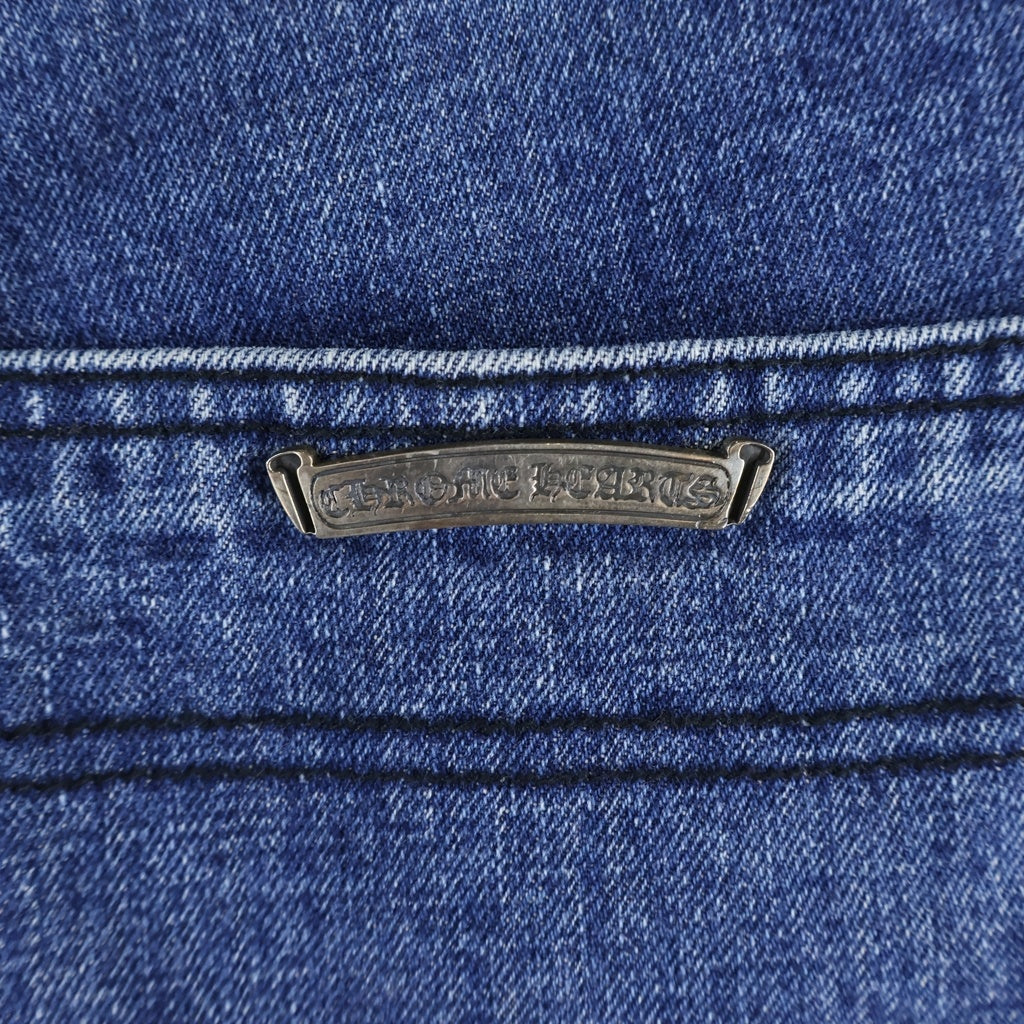 CHROME HEARTS(クロムハーツ) CARPENTER DOUBLE KNEE DENIM SHORTS カーペンター デニムショーツ ハーフパンツ クロスボール ブルー