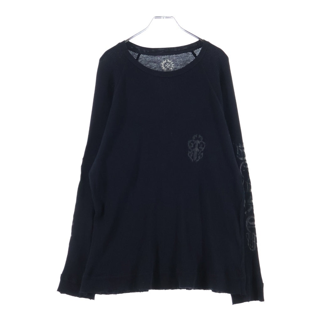 CHROME HEARTS(クロムハーツ) Vine Dagger Scroll Label Print ヴァインダガー スクロールラベルプリント 長袖Tシャツ カットソー ブラック