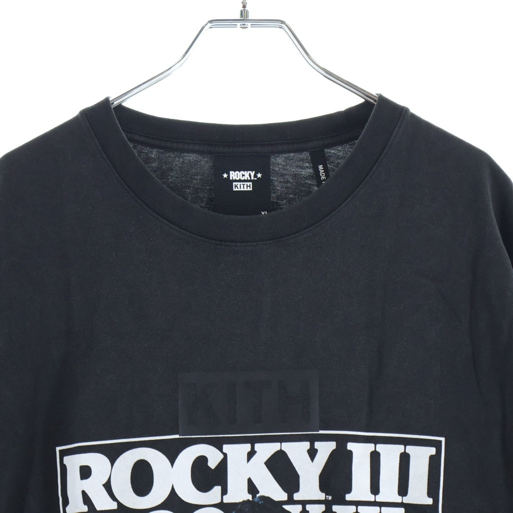 KITH(キス) 22SS ROCKY III VINTAGE TEE ロッキー ヴィンテージ ロゴデザイン クルーネック カットソー 半袖Tシャツ ブラック KH030161-001