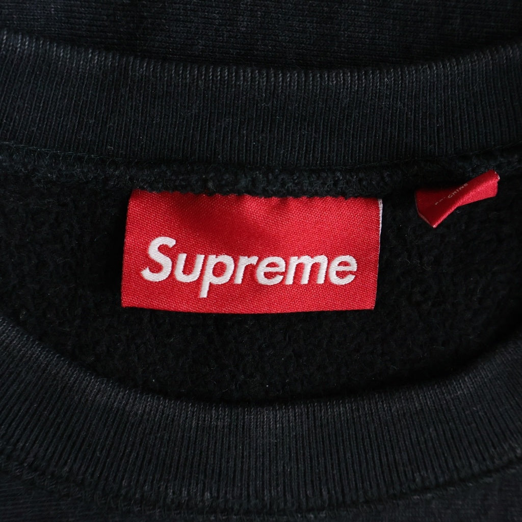 SUPREME(シュプリーム) 25SS Washed Box Logo Crewneck sweatshirt ウオッシュド ボックスロゴデザイン クルーネック スウェット トレーナー ブラック
