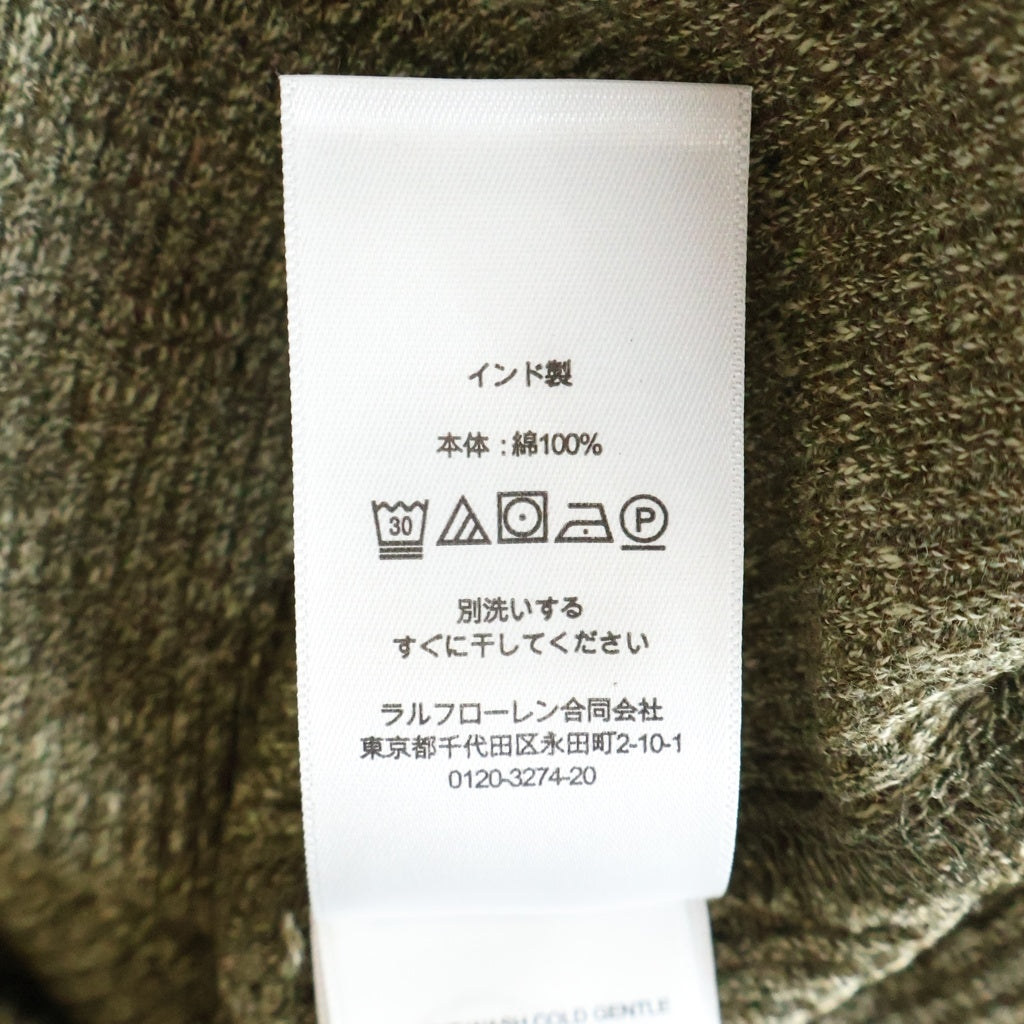 RRL(ダブルアールエル) ヘンリーネック カットソー 長袖Tシャツ グリーン