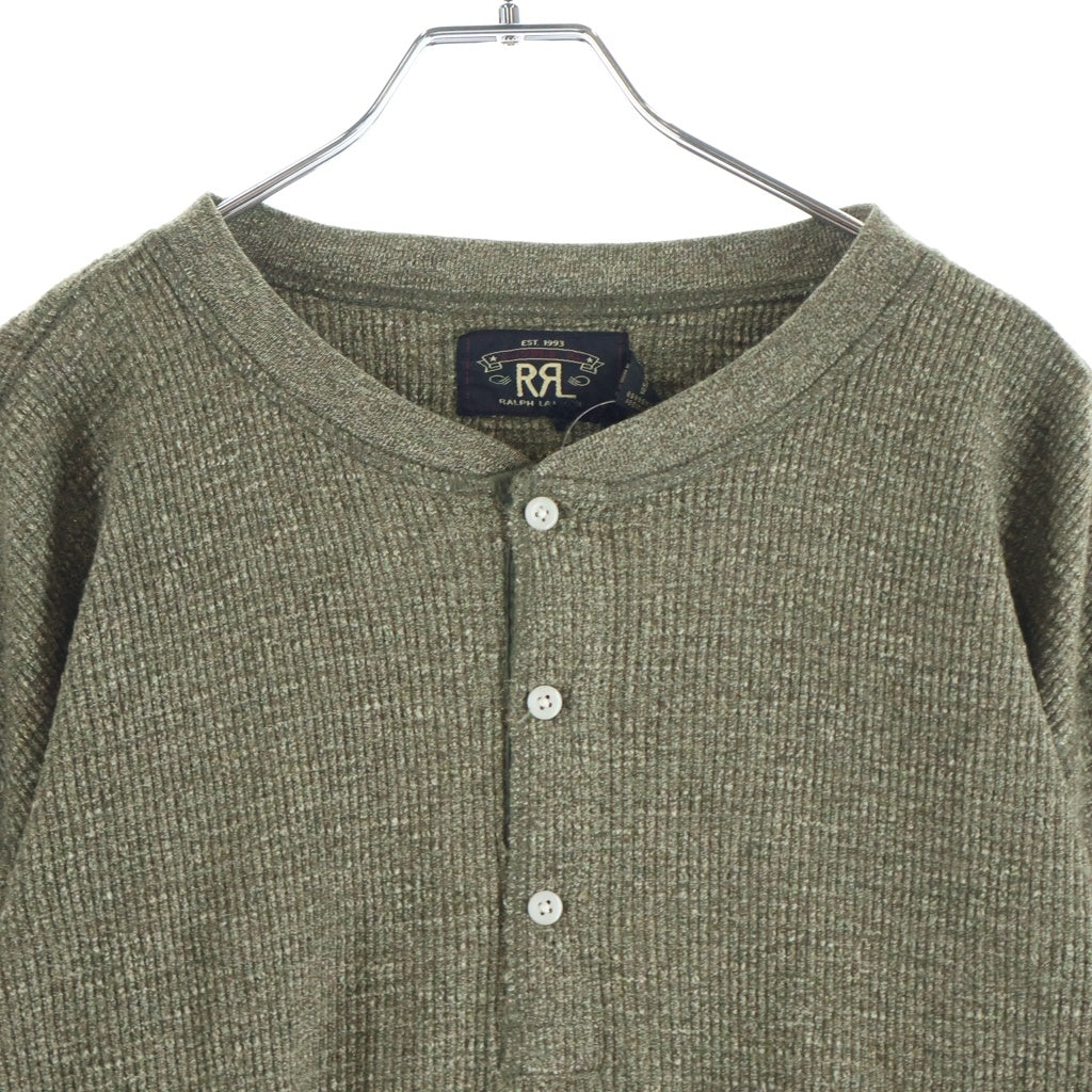 RRL(ダブルアールエル) ヘンリーネック カットソー 長袖Tシャツ グリーン
