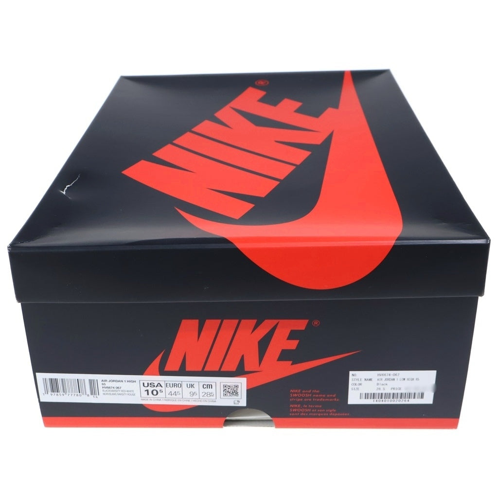 NIKE(ナイキ) AIR JORDAN HIGH 85 BRED 2025 エアジョーダン 1 ブレッド ハイカットスニーカー US10.5/28.5cm レッド/ブラック HV6674-067