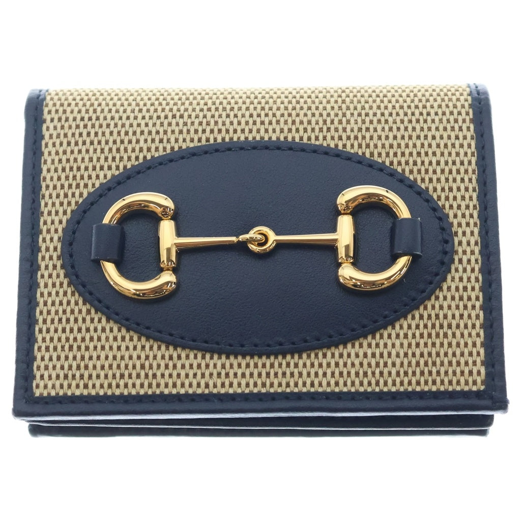 GUCCI(グッチ) ホースビット コンパクトウォレット 二つ折り財布 ベージュ 621887 レディース