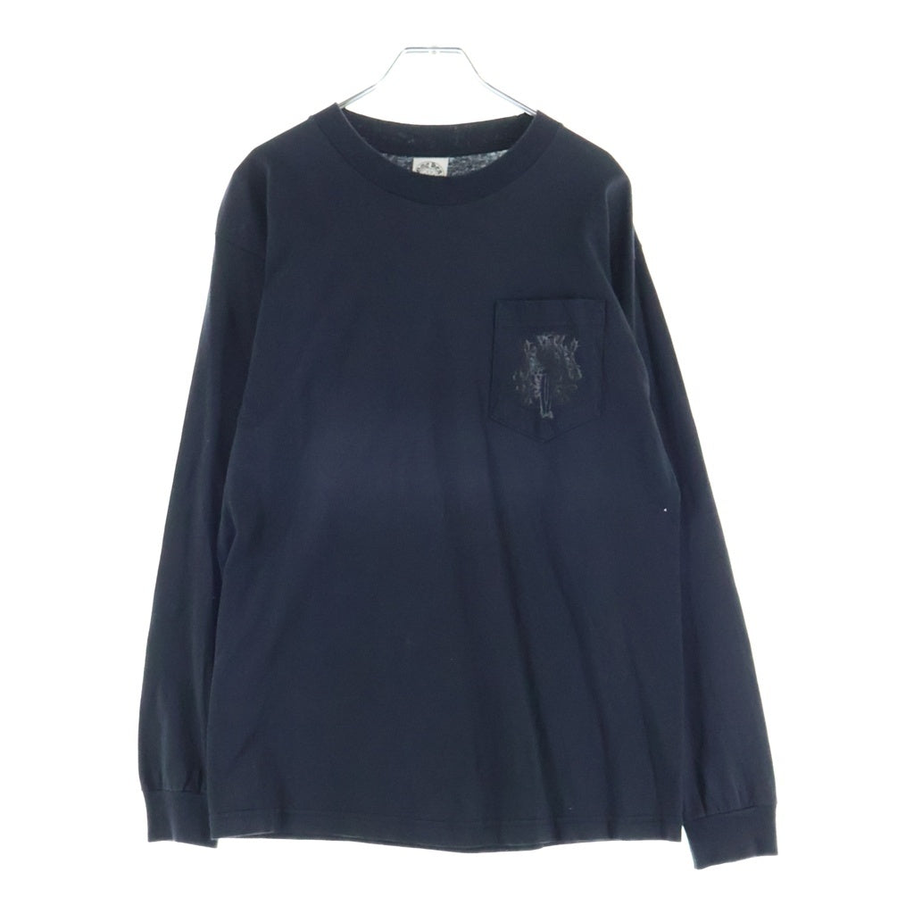 CHROME HEARTS(クロムハーツ) OLD オールド ヴァインダガー アームフローラル クルーネック カットソー 長袖Tシャツ ブラック