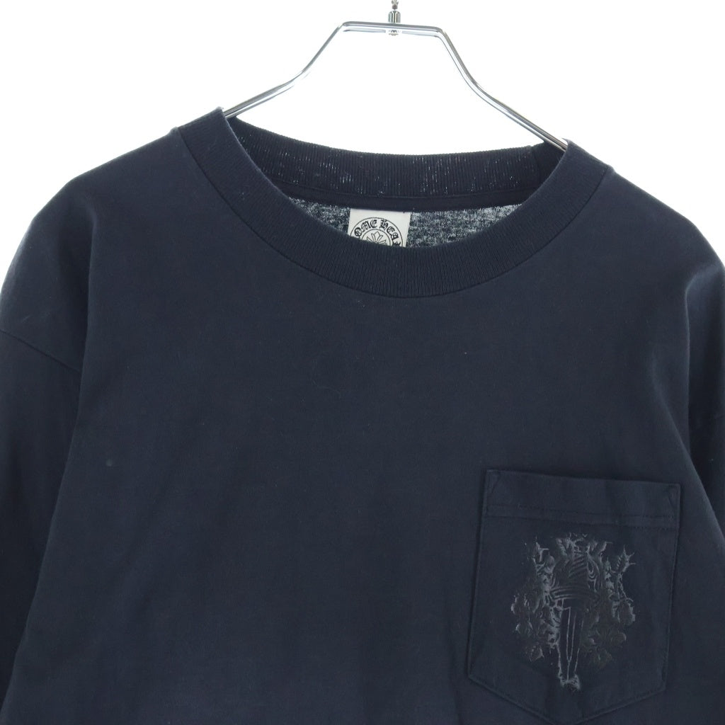 CHROME HEARTS(クロムハーツ) OLD オールド ヴァインダガー アームフローラル クルーネック カットソー 長袖Tシャツ ブラック