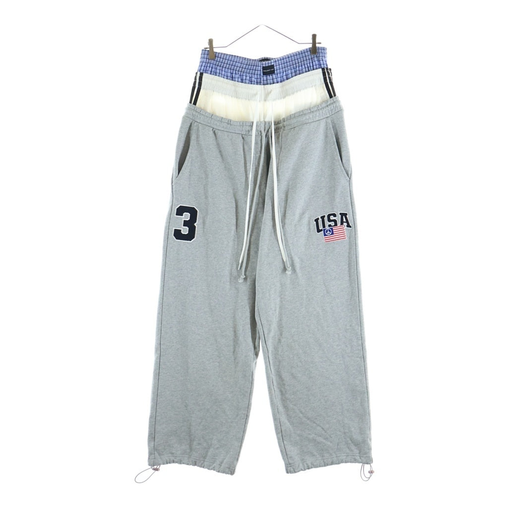 PROJECT G/R(プロジェクトジーアール) 3 LAYERED SWEAT PANTS スリーレイヤード スウェットロングパンツ グレー