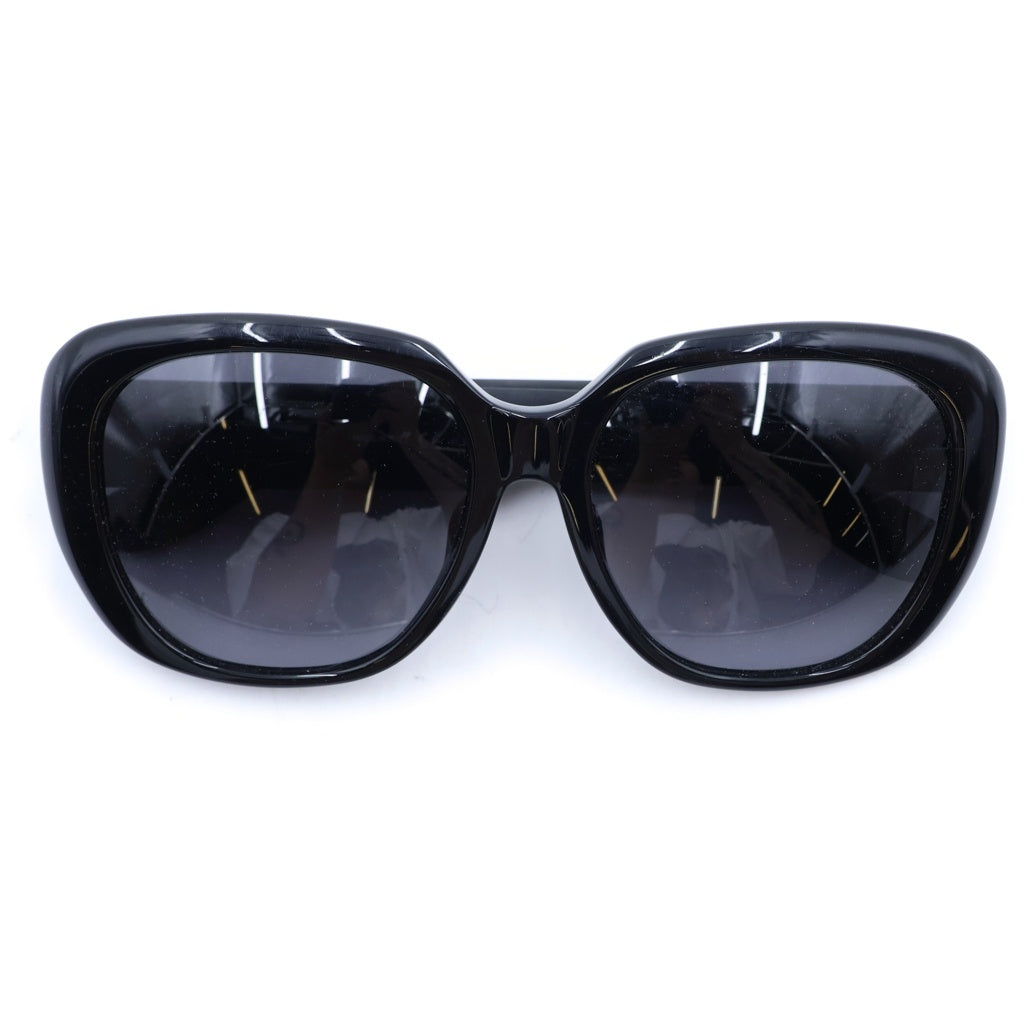 BOTTEGA VENETA(ボッテガヴェネタ) Rubber Temple Square Sunglasses ラバーテンプル スクエアサングラス メガネ ブラック 57□17 140 レディース