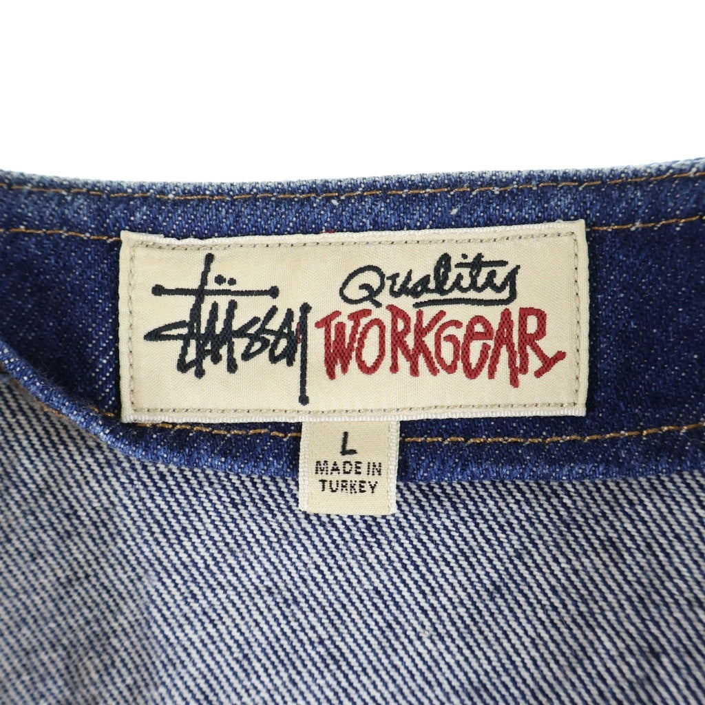 STUSSY(ステューシー) 胸元ロゴパッチ デニムワークベスト インディゴ