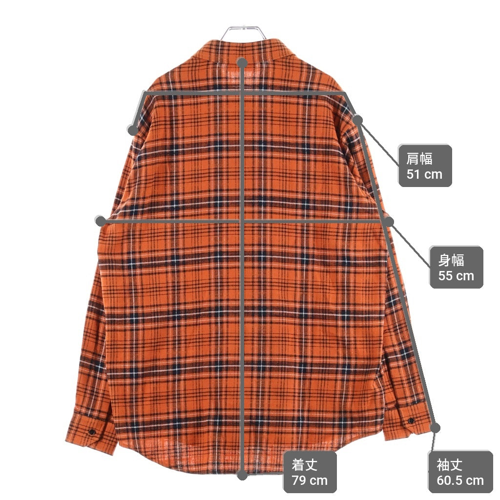 CELINE(セリーヌ) OVERSIZED LUMBERJACK CHECK COTTON SHIRT オーバーサイズ ランバージャックチェック 長袖シャツ オレンジ 2C486554T