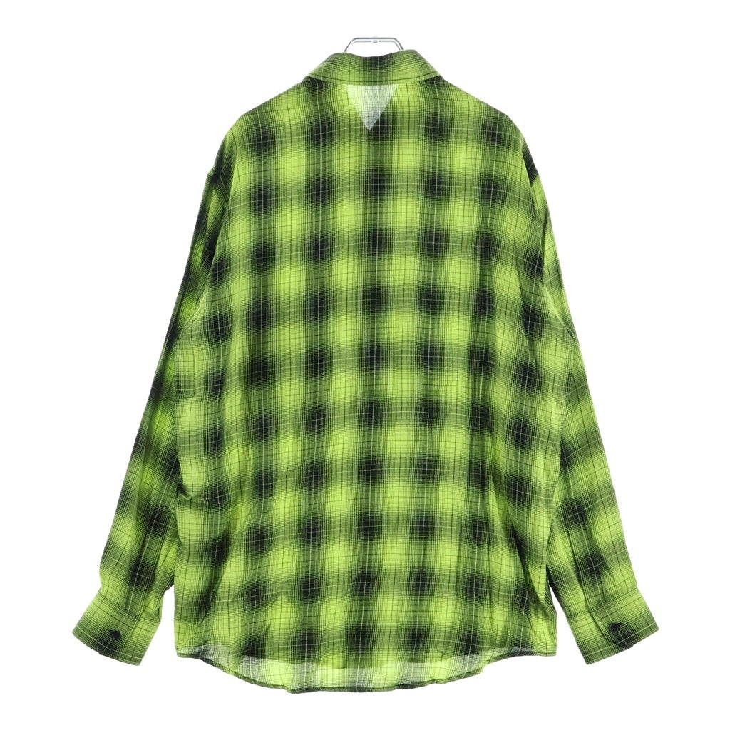 CELINE(セリーヌ) RAYON WOOL CHECK SHIRT レーヨン ウール チェック柄 長袖シャツ イエロー 2C486332S