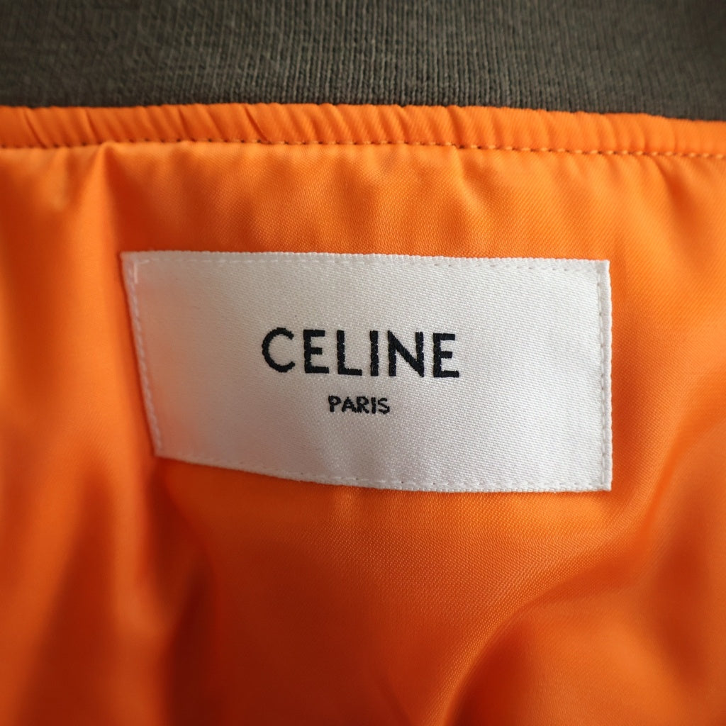 CELINE(セリーヌ) 23AW LOGO BOMBER JACKET ロゴプリントボンバージャケット MA-1 ベージュ 2W426396E
