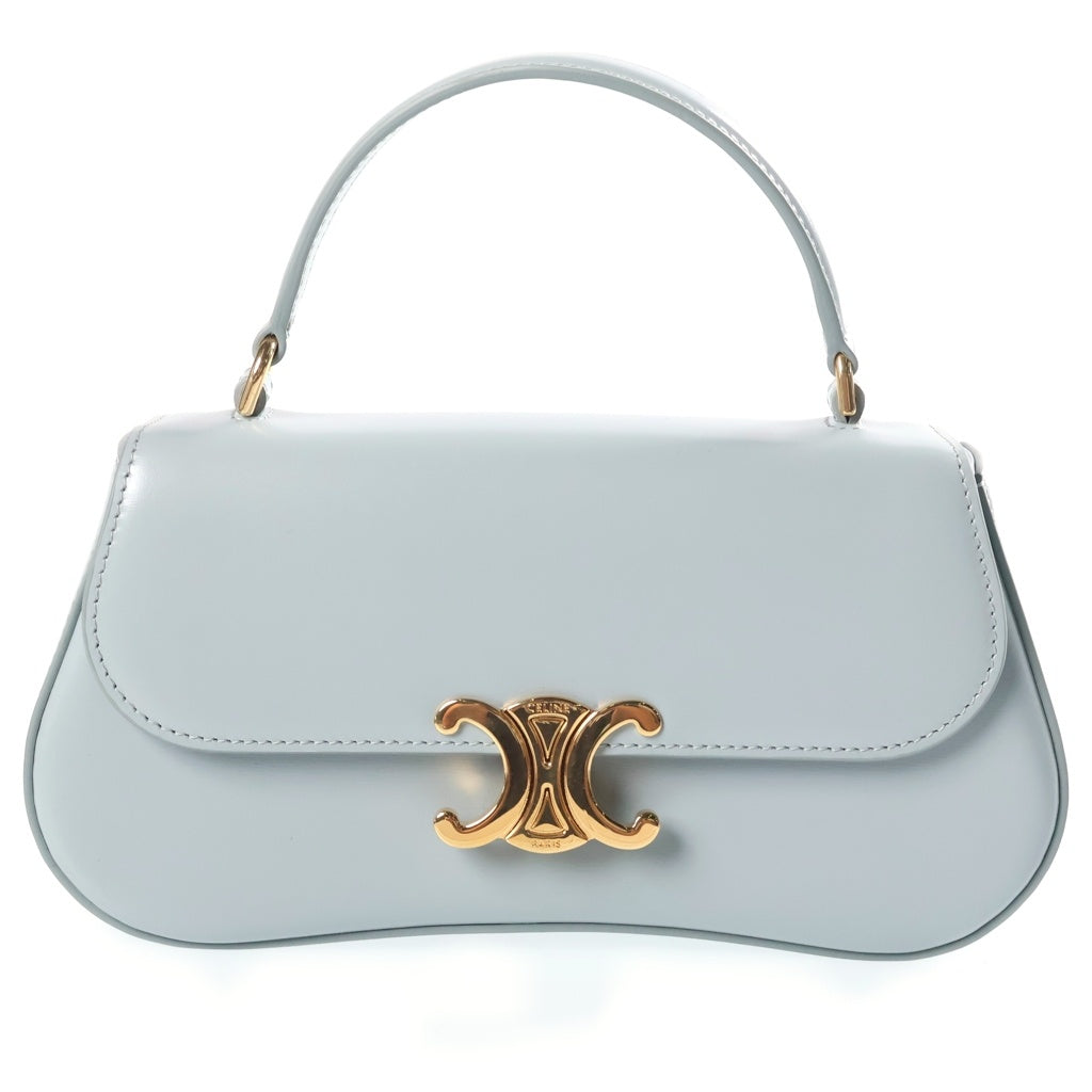 CELINE(セリーヌ) トリオンフ ティーン ローラ レザー 2WAYハンドバッグ ライトブルー 119533 レディース