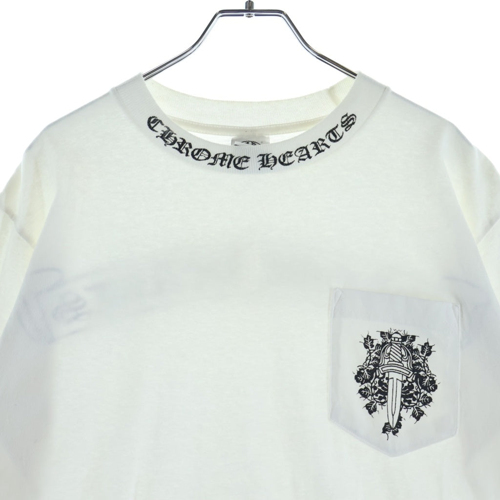 CHROME HEARTS(クロムハーツ) OLD VINE DAGGER LOGO S/S TEE オールド ヴァインダガーロゴプリント Tシャツカット ホワイト