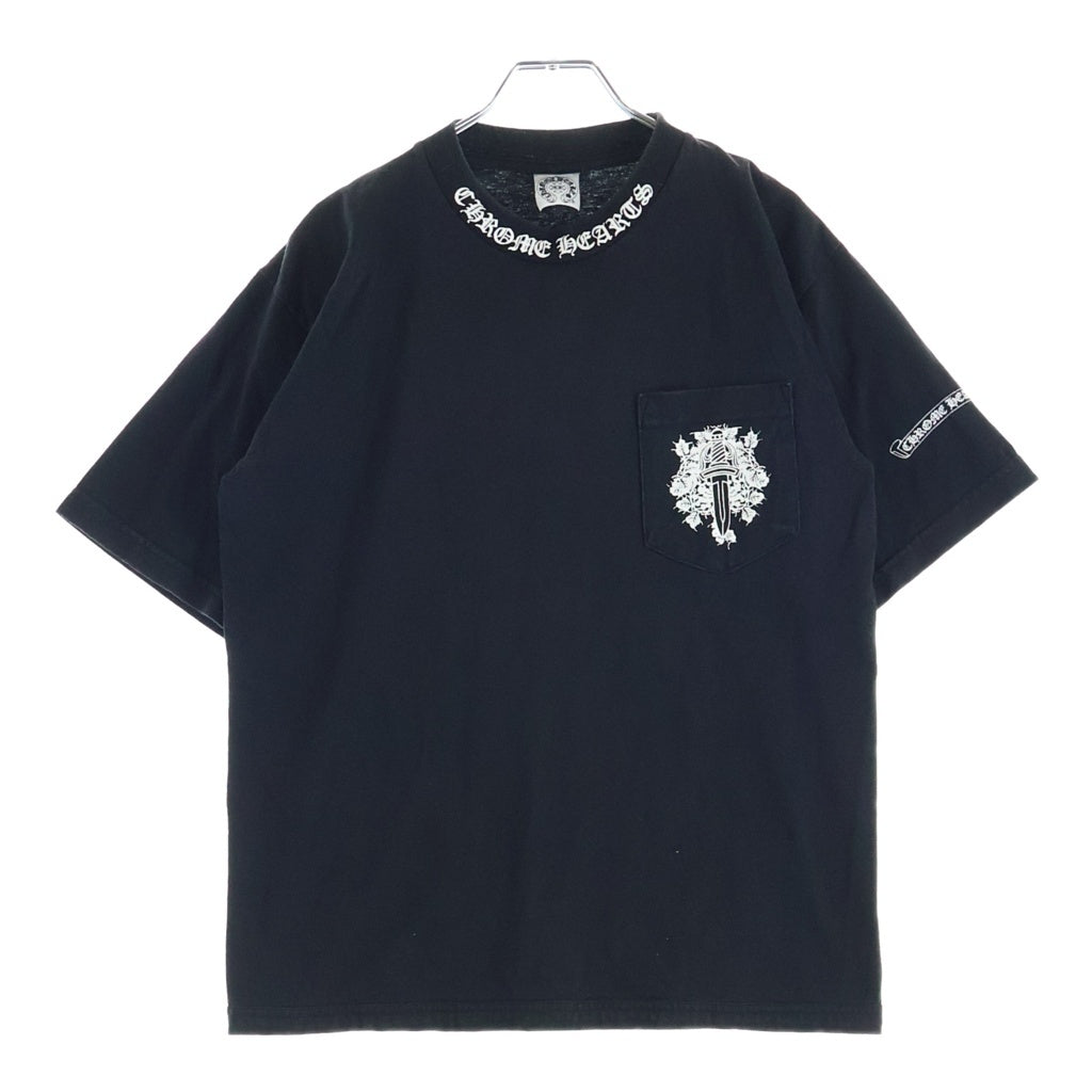 CHROME HEARTS(クロムハーツ) OLD VINE DAGGER LOGO S/S TEE オールド ヴァインダガーロゴプリント Tシャツカット ブラック