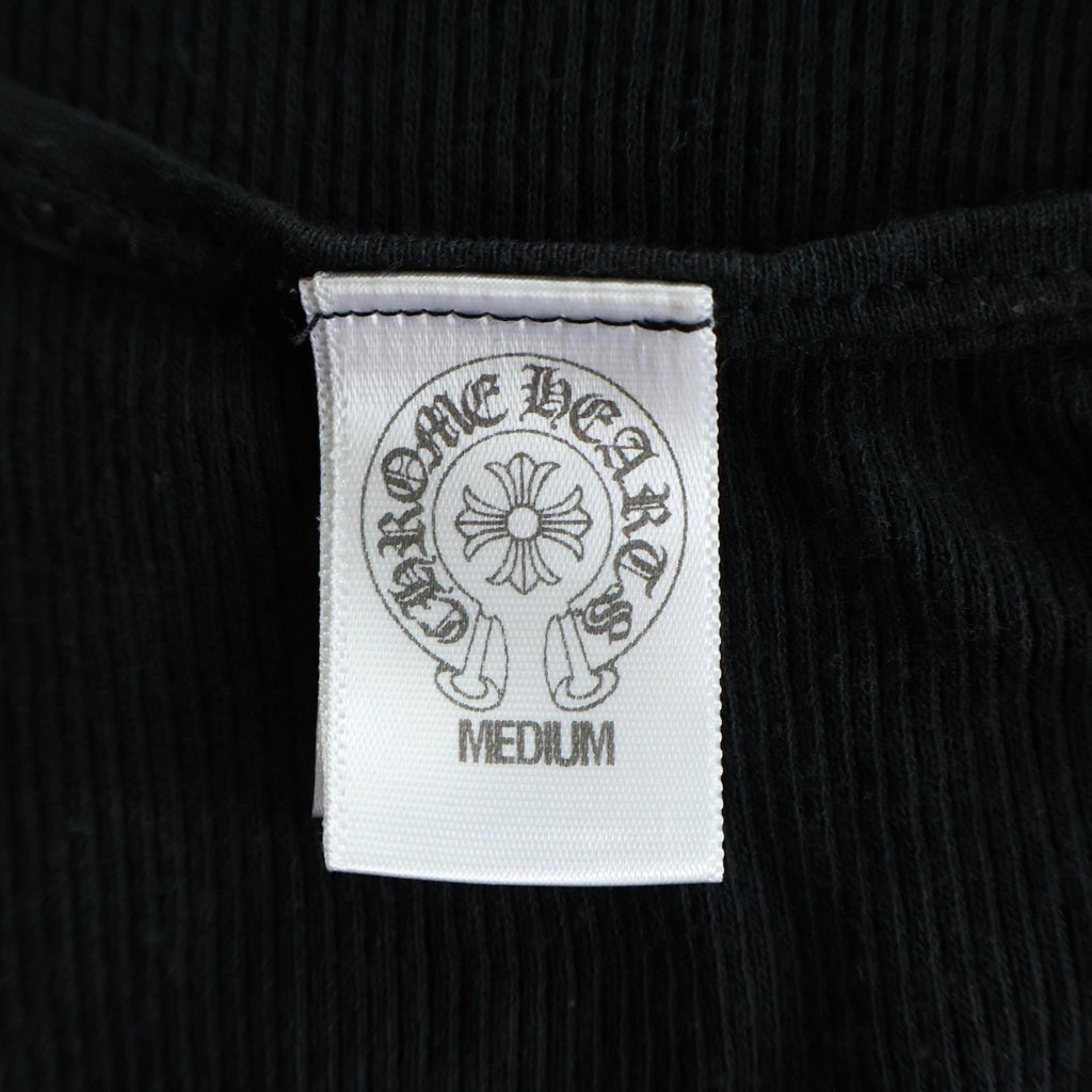 CHROME HEARTS(クロムハーツ) OLD RIB TANK オールド フレアモチーフ Tバーサイド ロゴプリント リブタンクトップ ホワイト