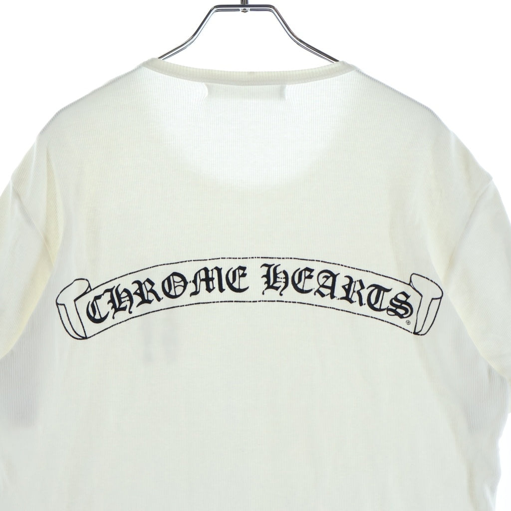 CHROME HEARTS(クロムハーツ) BACK SCROLL LABEL THERMAL S/S TEE バックスクロールラベル ロゴプリント ポケット サーマル半袖Tシャツ カットソー ホワイト