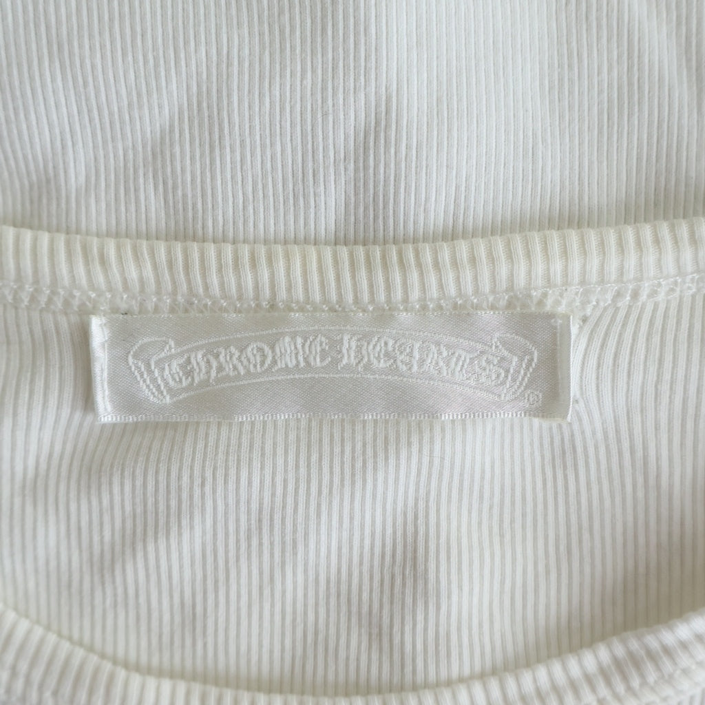 CHROME HEARTS(クロムハーツ) BACK SCROLL LABEL THERMAL S/S TEE バックスクロールラベル ロゴプリント ポケット サーマル半袖Tシャツ カットソー ホワイト