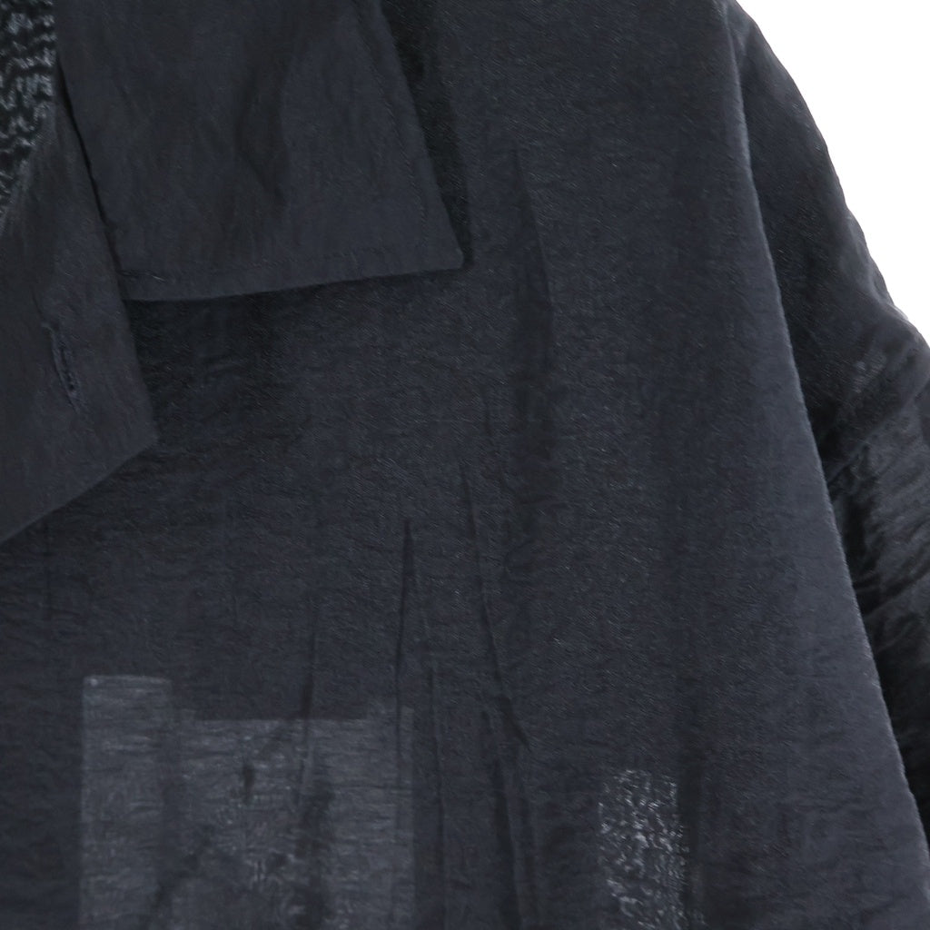 Y-3(ワイスリー) PLACED GRAPHIC SHORT SLEEVE LONG SHIRT プレースト グラフィック オープンカラー ロング 半袖シャツ ブラック KR0169