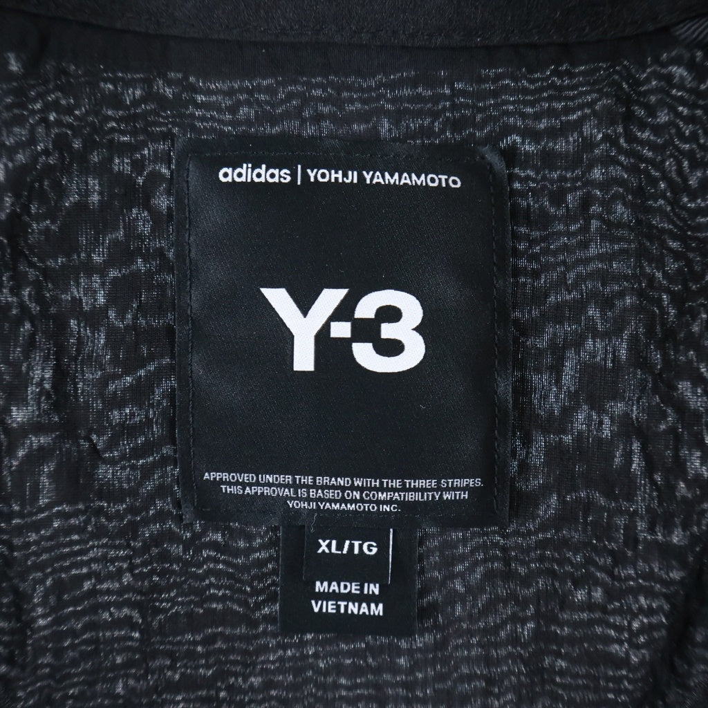 Y-3(ワイスリー) PLACED GRAPHIC SHORT SLEEVE LONG SHIRT プレースト グラフィック オープンカラー ロング 半袖シャツ ブラック KR0169