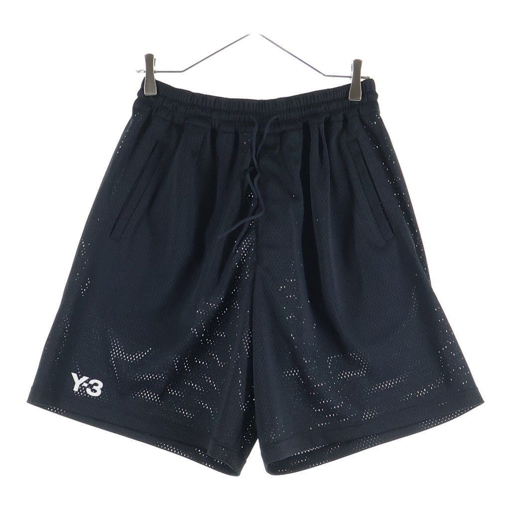 Y-3(ワイスリー) US MESH SHORTS ロゴデザイン ドローストリング メッシュ ショートパンツ ブラック KF1083