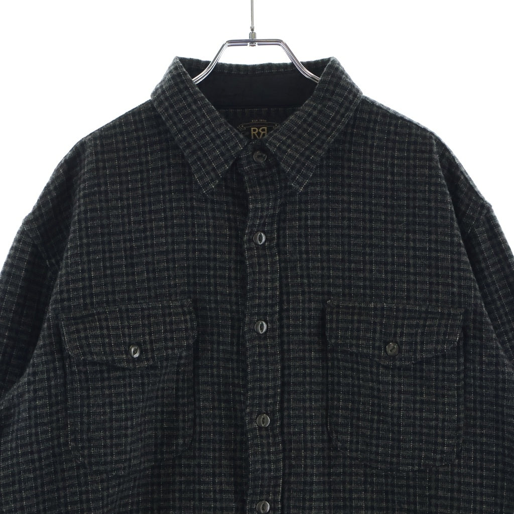 RRL(ダブルアールエル) 胸ポケットデザイン ツイード 長袖シャツ ブラウン