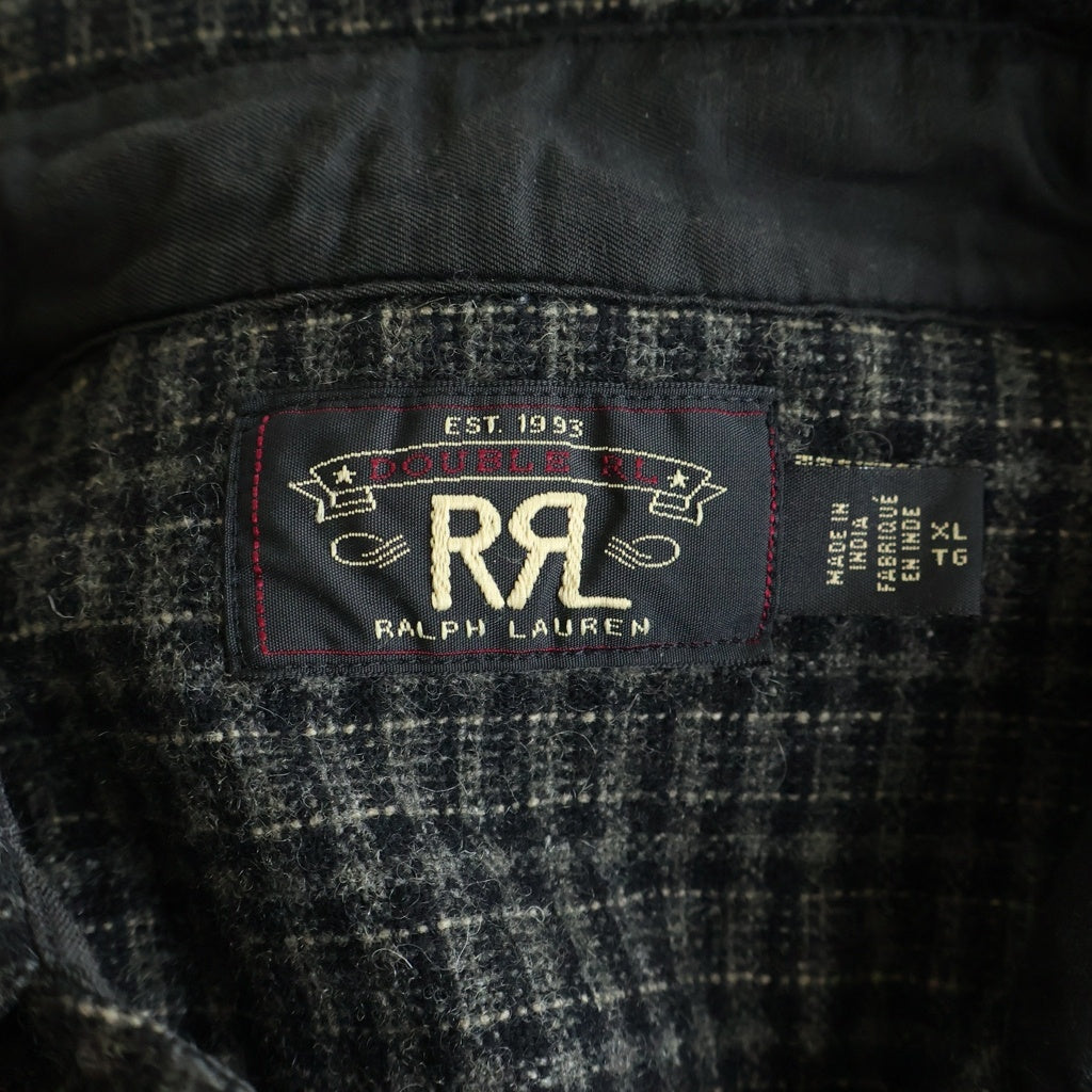 RRL(ダブルアールエル) 胸ポケットデザイン ツイード 長袖シャツ ブラウン