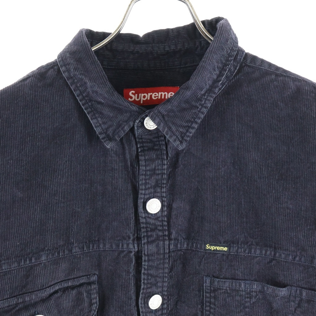 SUPREME(シュプリーム) 25SS Washed Corduroy Long Sleeve Shirt ウオッシュド コーデュロイ デニムジャケット ブラック