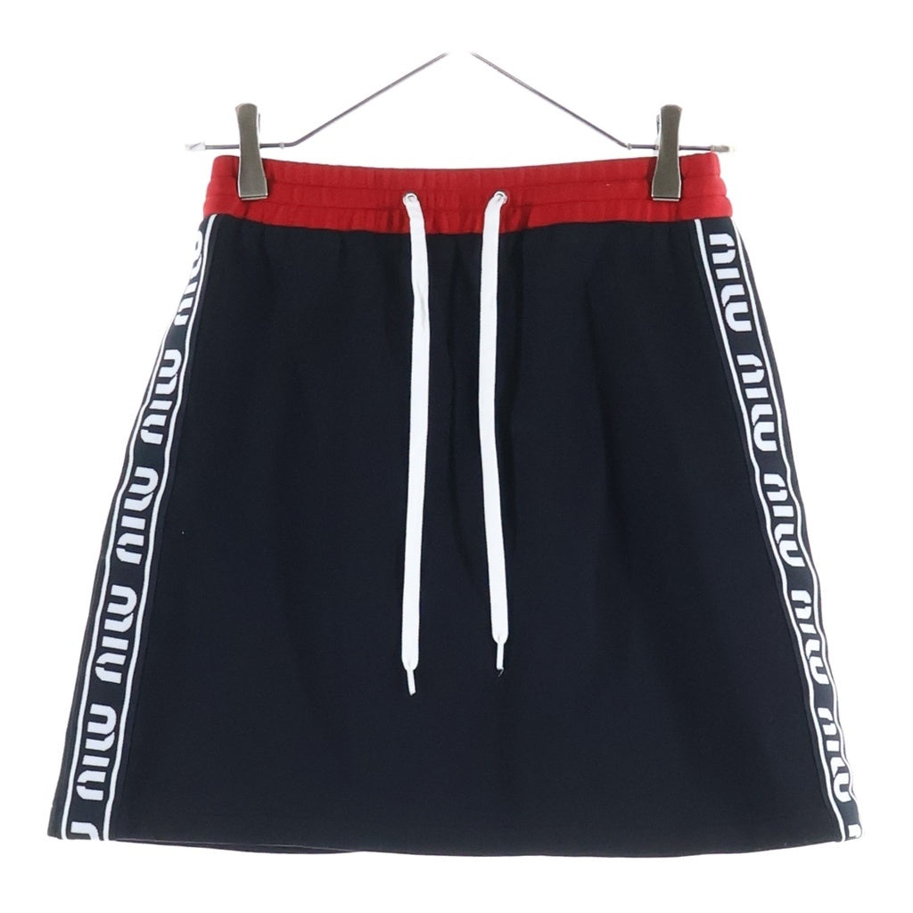 miumiu(ミュウミュウ) 18SS Side Logo Label Sweat Mini Skirt サイドロゴラベル スウェットミニスカート ブラック/レッド MJD153 1TNK レディース