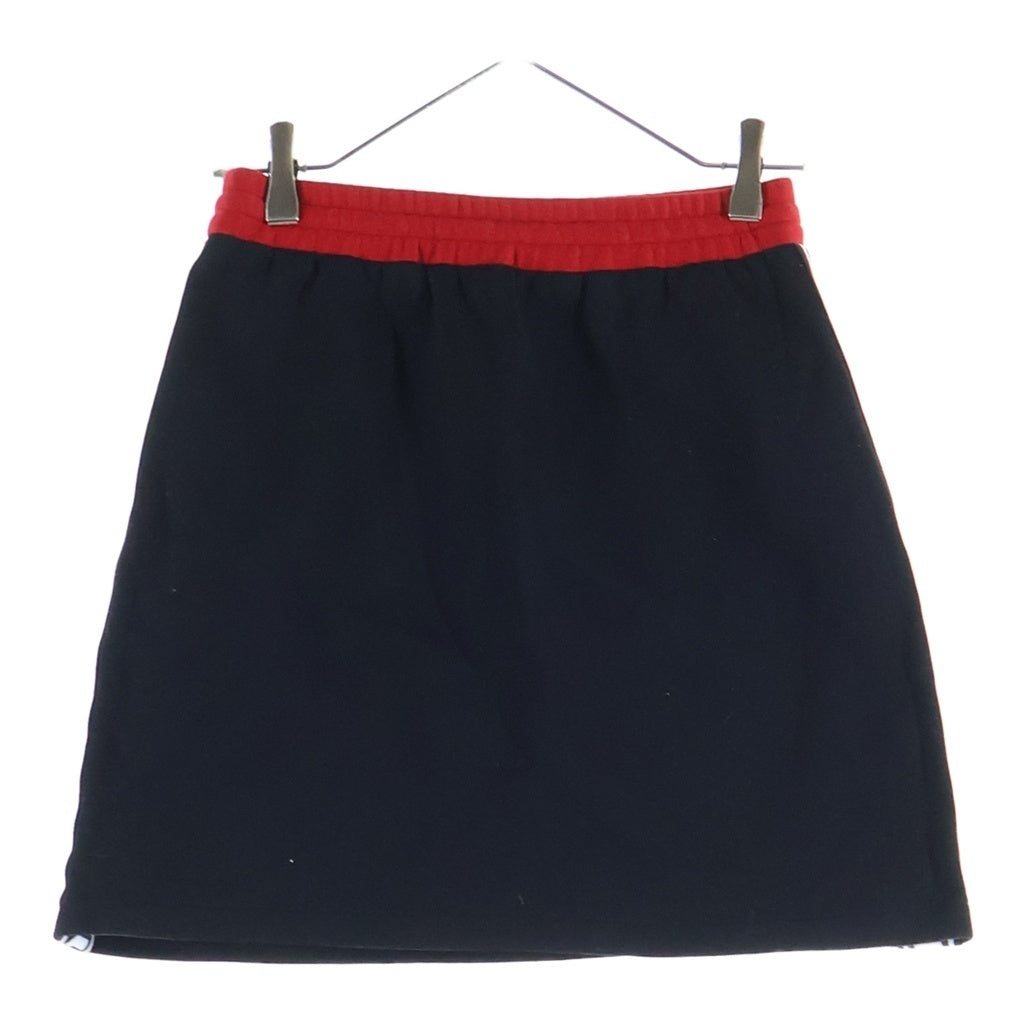 miumiu(ミュウミュウ) 18SS Side Logo Label Sweat Mini Skirt サイドロゴラベル スウェットミニスカート ブラック/レッド MJD153 1TNK レディース