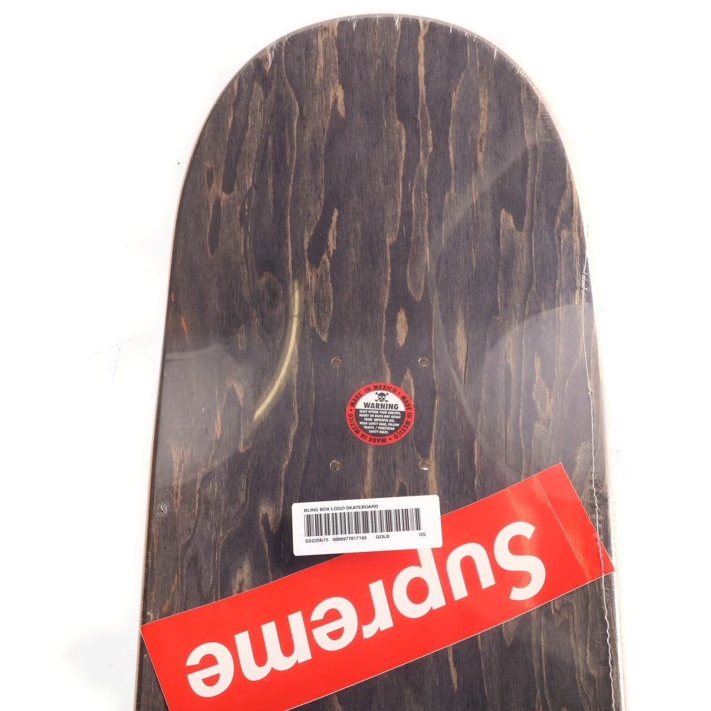 SUPREME(シュプリーム) 22SS Bling Box Logo Skateboard ブリン ボックスロゴデザイン スケートボード ゴールド