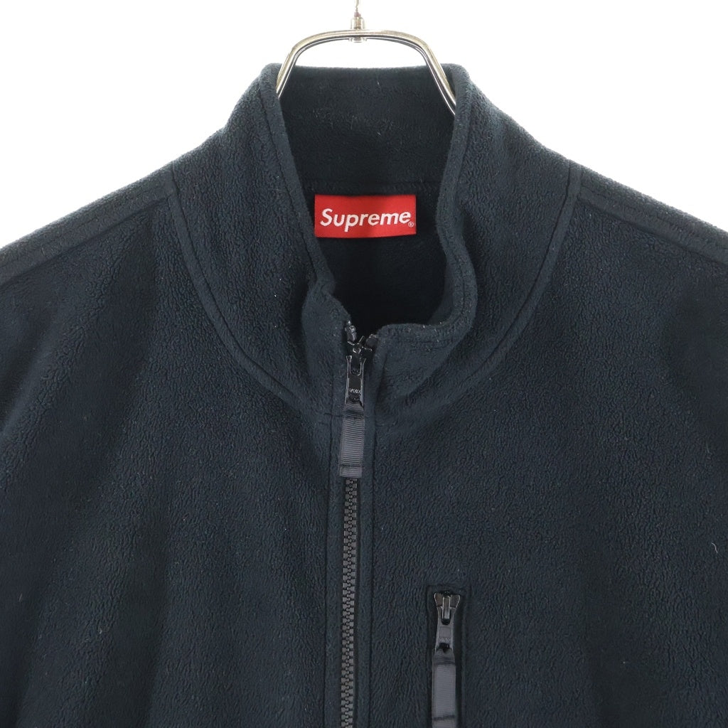 SUPREME(シュプリーム) 22AW Polartec Zip Jacket ポーラテック ロゴデザイン ジップアップ フリースジャケット ブラック