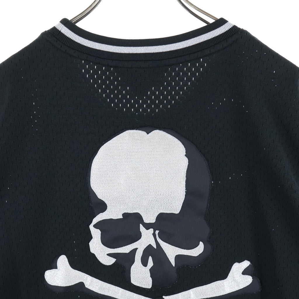 mastermind JAPAN(マスターマインドジャパン) ロゴデザイン メッシュ地 ラウンドネック 半袖Tシャツ ブラック