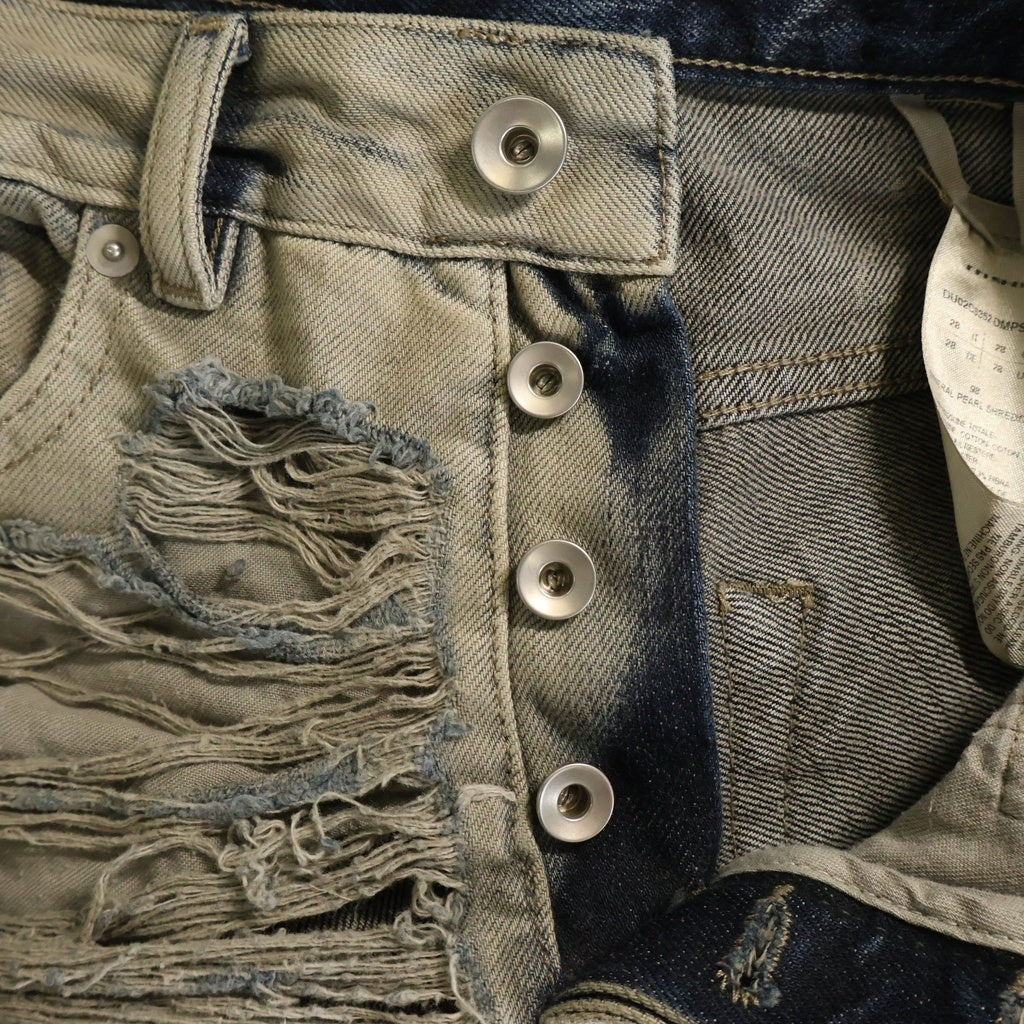 Rick Owens DRKSHDW(リックオウエンス ダークシャドウ) BIAS BOOTCUT バイアス ブーツカットダメージ加工 デニムパンツ インディゴ DU02C5352-DMPSH