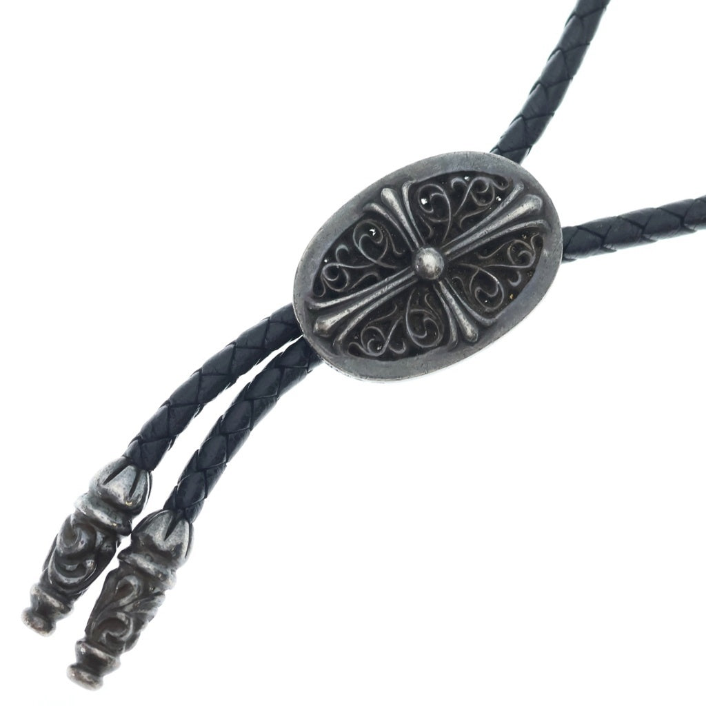 CHROME HEARTS(クロムハーツ) BOLOTIE OVALTINY タイニークラシックオーバルクロス ループタイ シルバー/ブラック BCA209