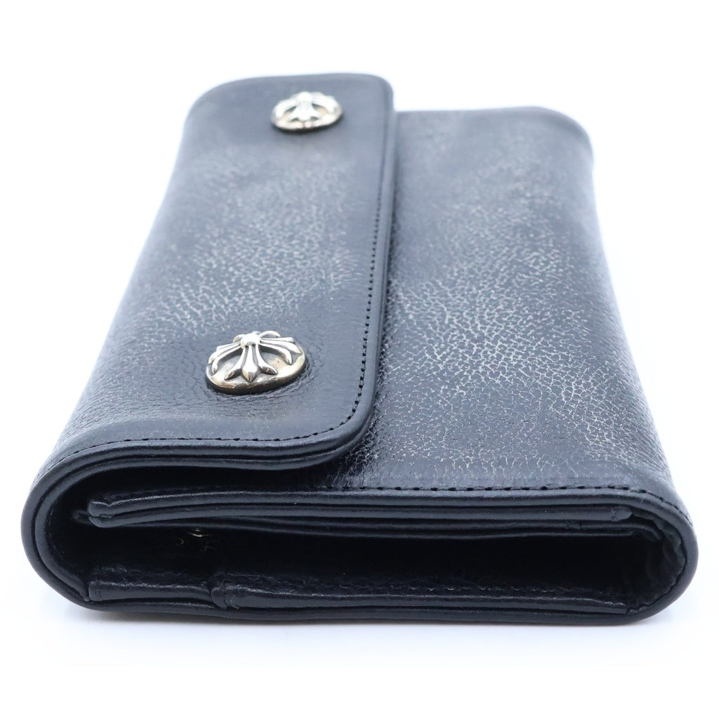 CHROME HEARTS(クロムハーツ) WAVE ウェーブ レザーウォレット 財布 ブラックBCA375