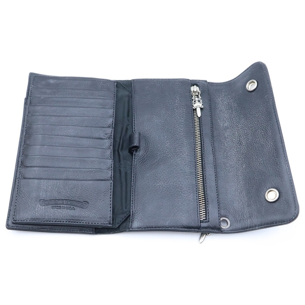 CHROME HEARTS(クロムハーツ) WAVE ウェーブ レザーウォレット 財布 ブラックBCA375