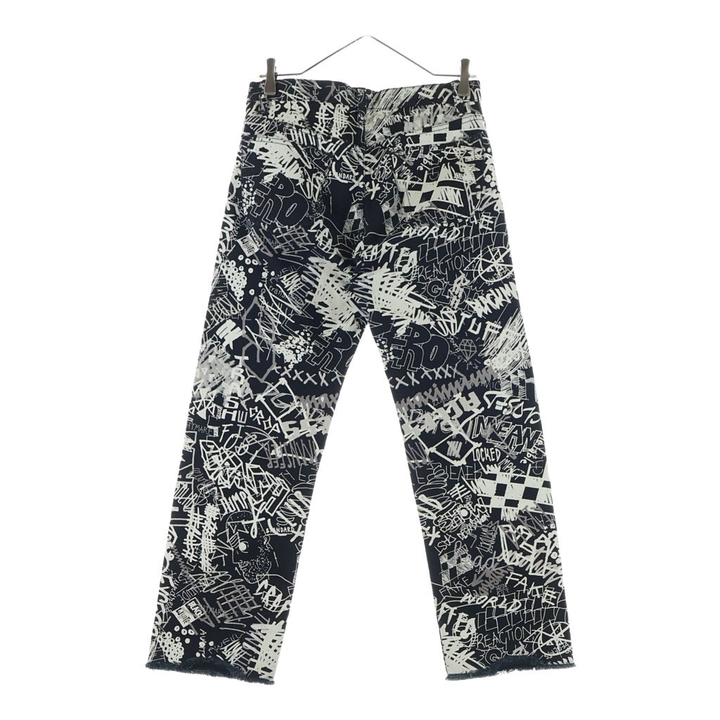 Maison Martin Margiela(メゾンマルタンマルジェラ) 20SS GRAFFITI SPLATTER CAPRI JEANS ストレートデニムパンツ ボトムス ブラック S51LA0116