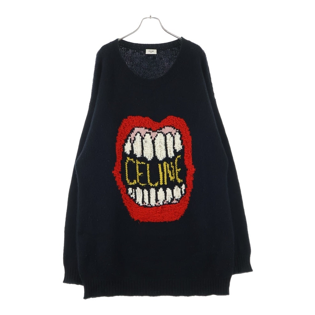 CELINE(セリーヌ) THE DANCING KID Loose Crew Neck Knit ザ ダンシングキット カシミヤニット セーター ブラック 2A04L714M