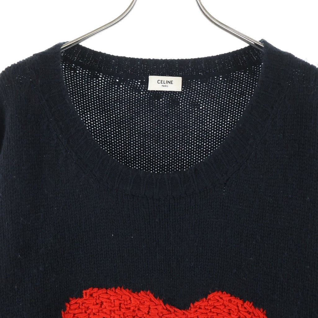 CELINE(セリーヌ) THE DANCING KID Loose Crew Neck Knit ザ ダンシングキット カシミヤニット セーター ブラック 2A04L714M