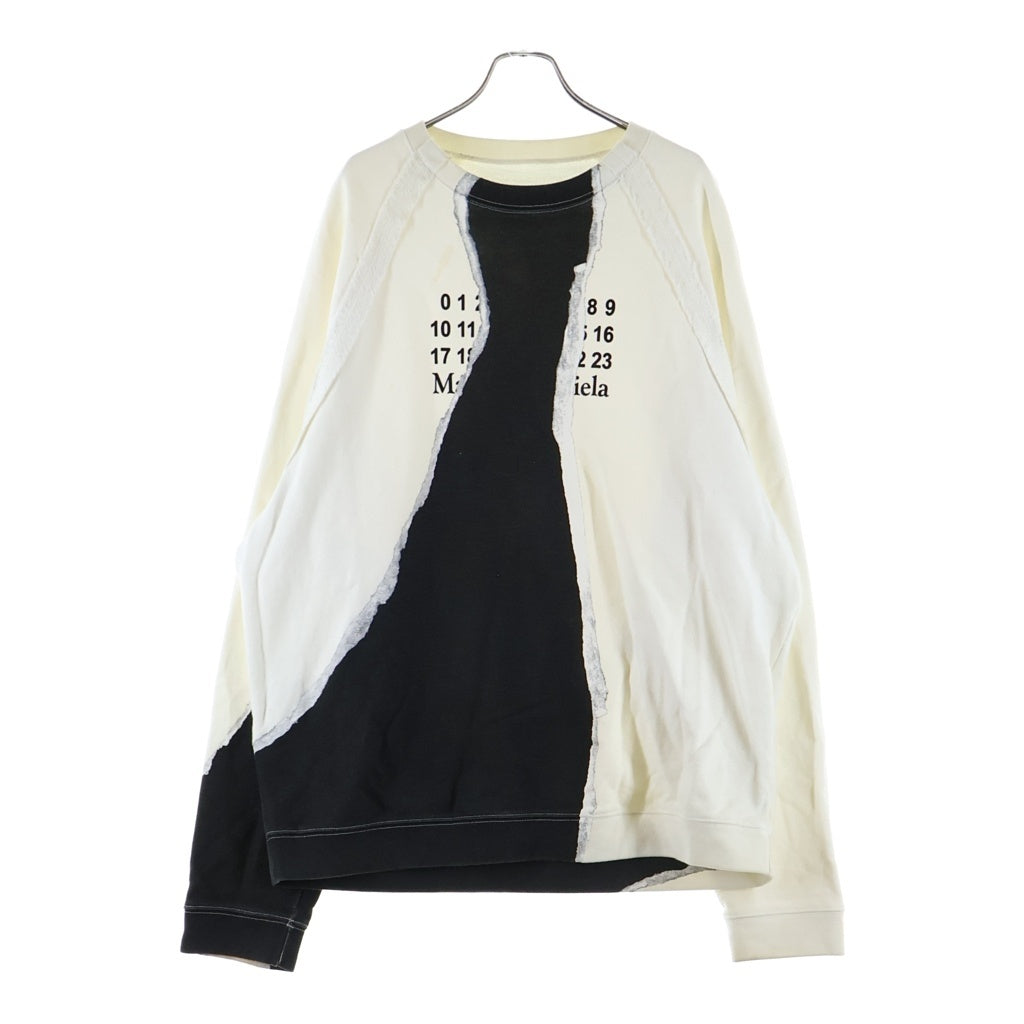 Maison Margiela(メゾンマルジェラ) 19AW 再構築 カレンダーロゴ トレーナー ブラック/ホワイト S50GU0099