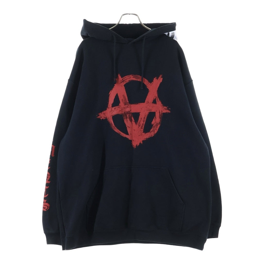 VETEMENTS(ヴェトモン) 20SS Anarchy Hoodie ヴェトモン アナーキーフーディ プルオーバーパーカー プリント ブラック SS20TR312