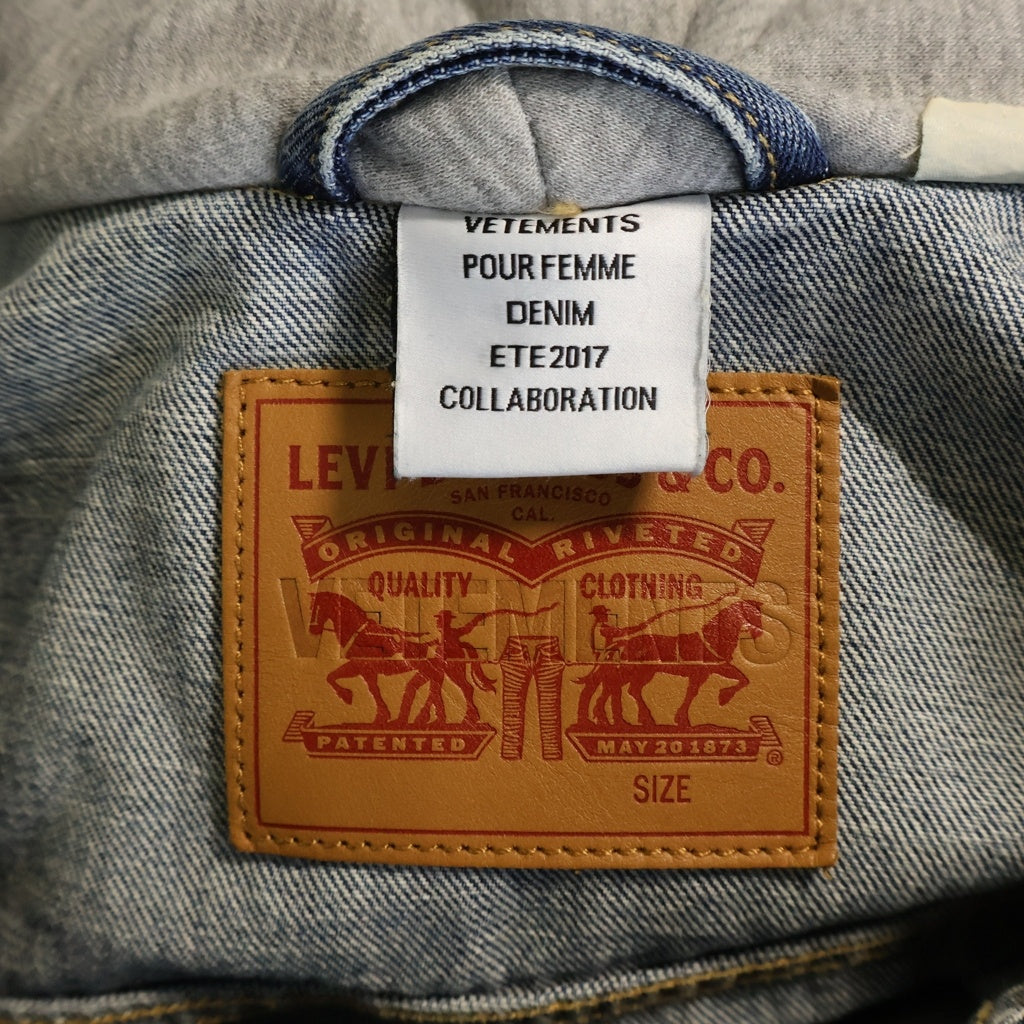 VETEMENTS(ヴェトモン) 17SS ×LEVIS リーバイス フーデッド デニムジャケット インディゴ WSS17LE7