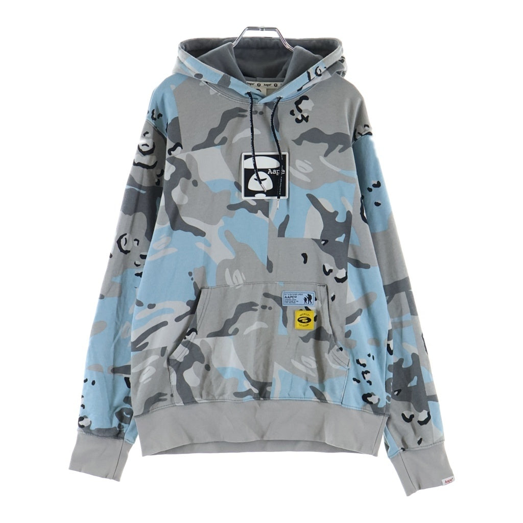 A BATHING APE(アベイシングエイプ) カモフラ総柄 プルオーバーパーカー フーディー グレー AAPSWM3781XAG