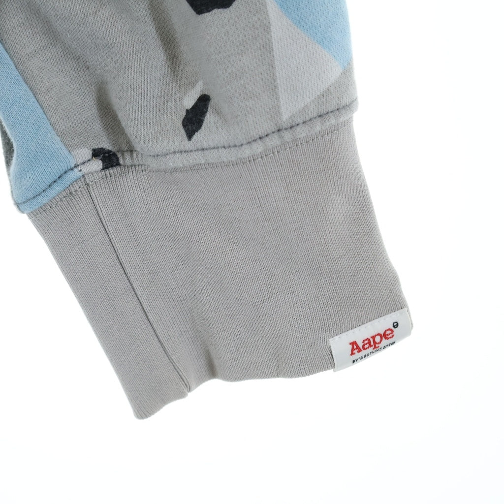 A BATHING APE(アベイシングエイプ) カモフラ総柄 プルオーバーパーカー フーディー グレー AAPSWM3781XAG