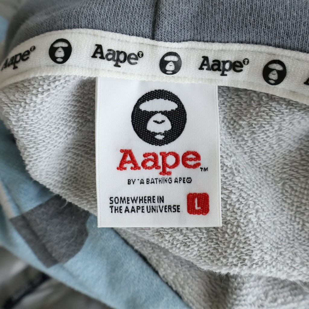 A BATHING APE(アベイシングエイプ) カモフラ総柄 プルオーバーパーカー フーディー グレー AAPSWM3781XAG