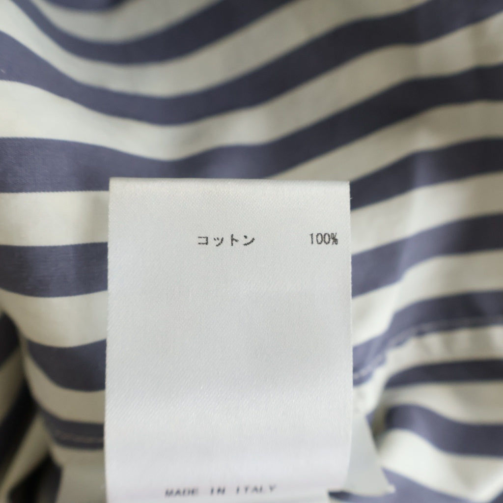 JIL SANDER(ジルサンダー) オーバーサイズ ハイネック ストライプ長袖シャツ ホワイト/ブルー JSMT602827MT24521012