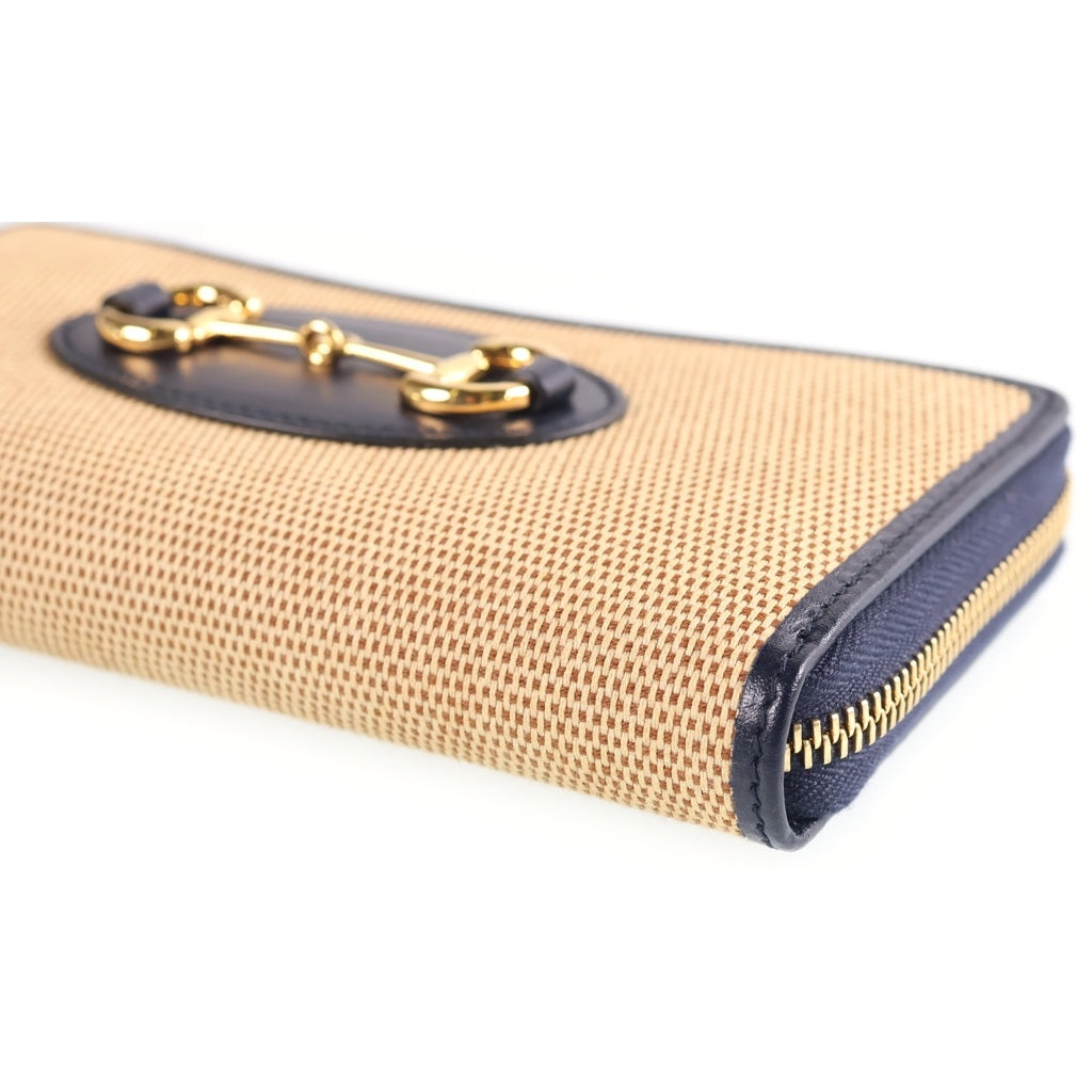 GUCCI(グッチ) ホースビット ラウンドジップ ロングウォレット 財布 ベージュ 621889 レディース