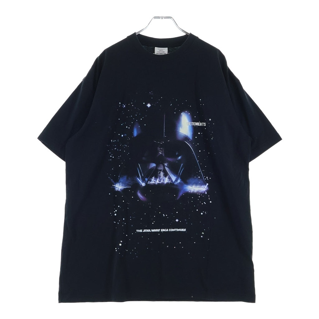 VETEMENTS(ヴェトモン) ×STAR WARS スターウォーズ ロゴデザイン クルーネック カットソー 半袖Tシャツ ブラック USW21TS008