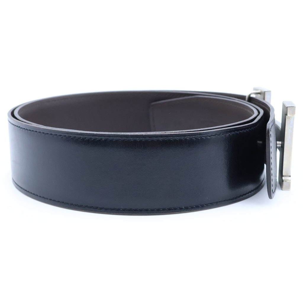 HERMES(エルメス) コンスタンス レザーベルト シルバー金具 M刻印 ブラック